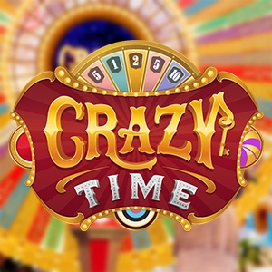 Crazy Time logo over a spinning wheel used to illustrate the live result feed