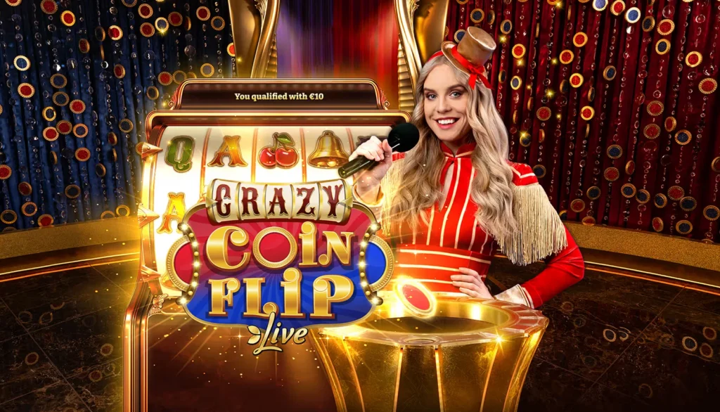 Coin Flip bonus round showing the two coloured coin faces