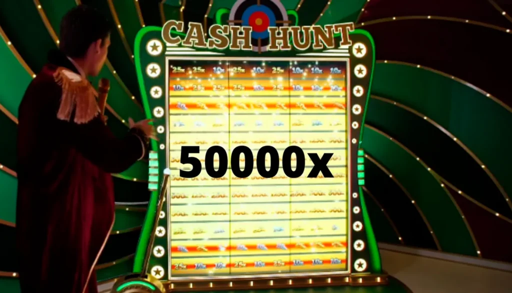 Cash Hunt bonus round grid used to read a past Crazy Time result